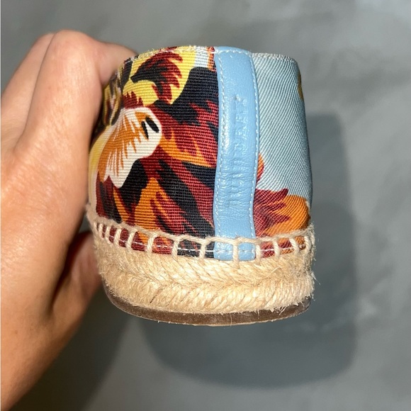 BURBERRY MULTICOLOR FABRIC CANVAS FLORAL HODGESON ESPADRILLE FLATS SIZE 41 - Picture 6 of 15